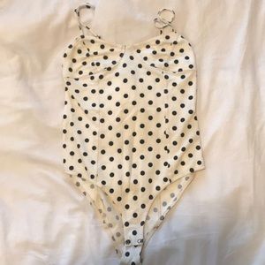 💛Polk a dot body suit tank